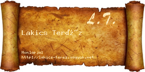 Lakics Teréz névjegykártya